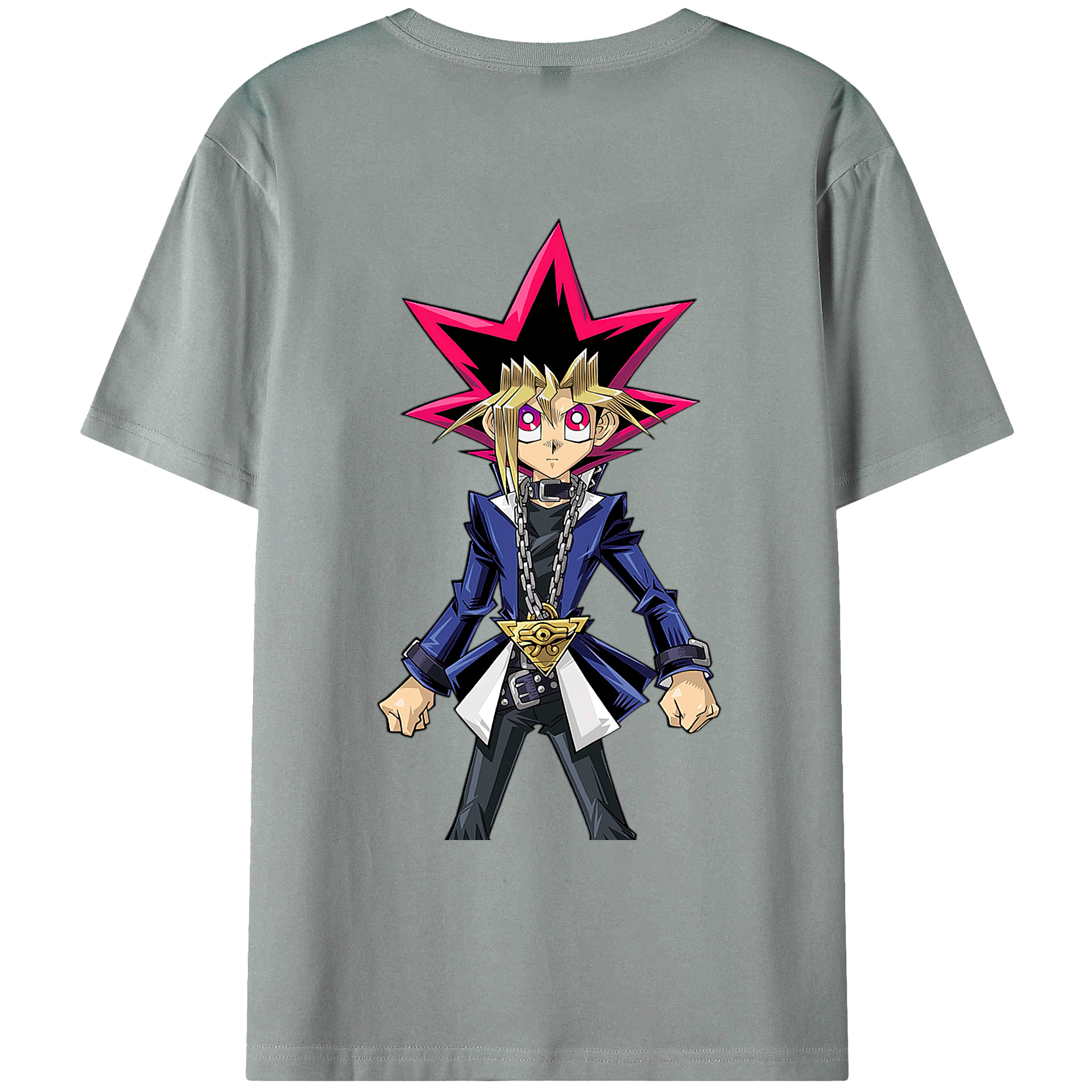 （画像用） 遊☆戯☆王 Yu-Gi-Oh! 綿100％ メンズ半袖Tシャツ（バックプリント） 通気性